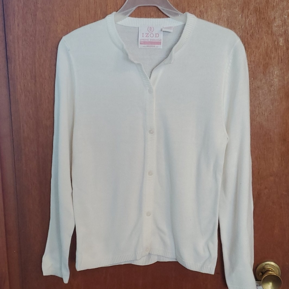 Izod school wear white sweater NWT
